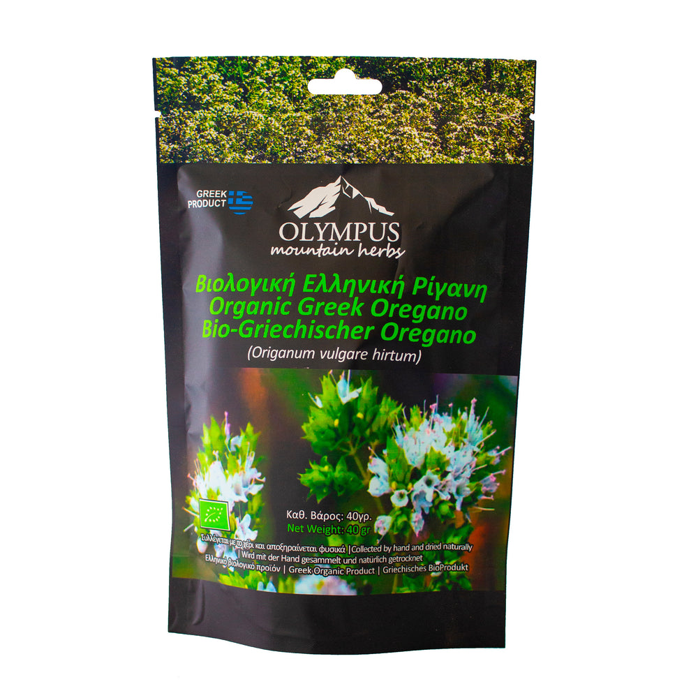 Organic Oregano from the renowned Mountain of Olympus, harvested by hand and dried naturally in the Greek sunshine!